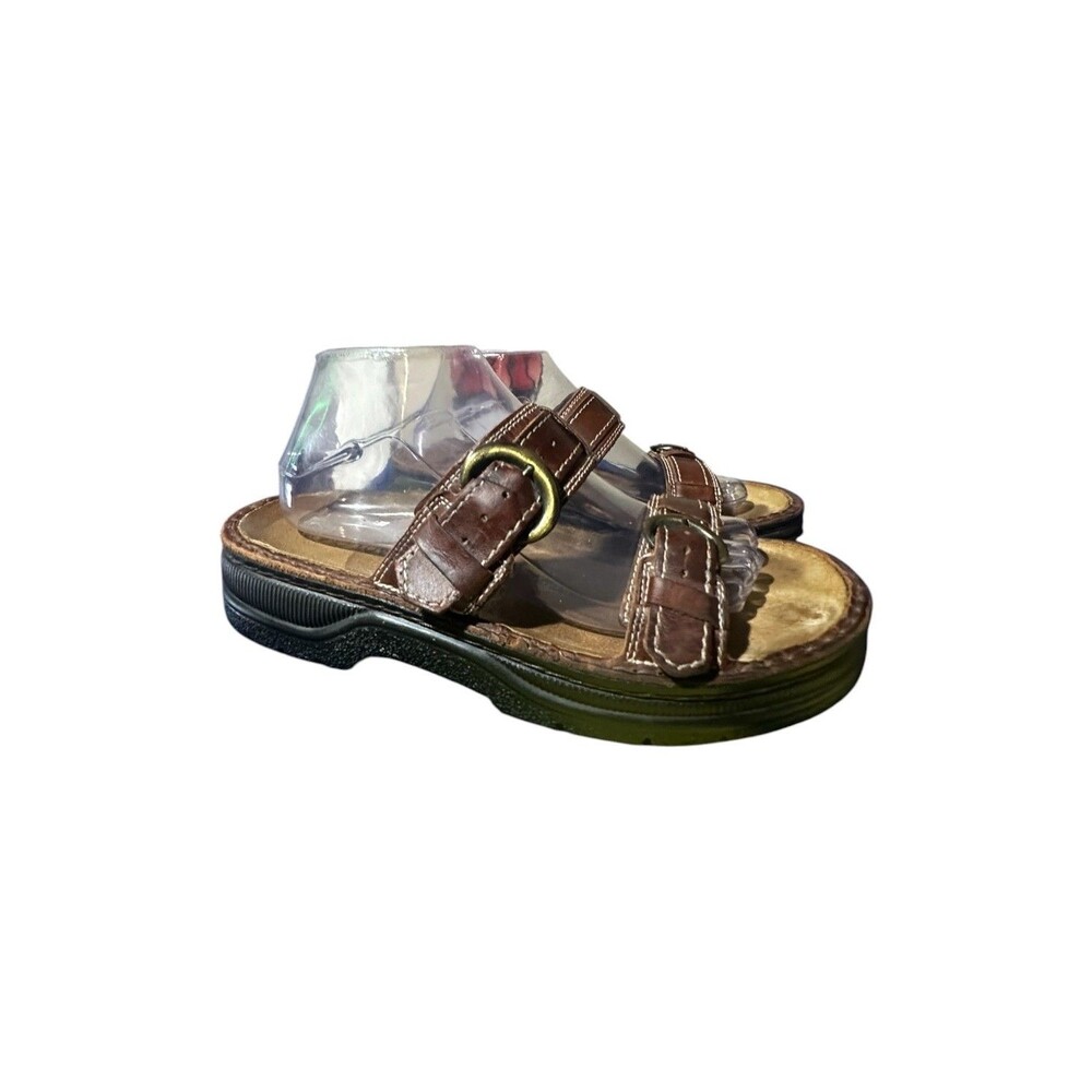 Naot Mikael Brown Leather Slides Sandals Womens Size 9 EU 40 Slip On Shoes